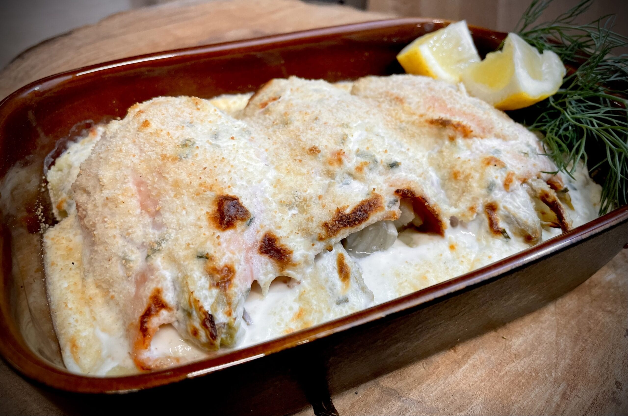 Zalm met witlof rolletjes, kleine portie
